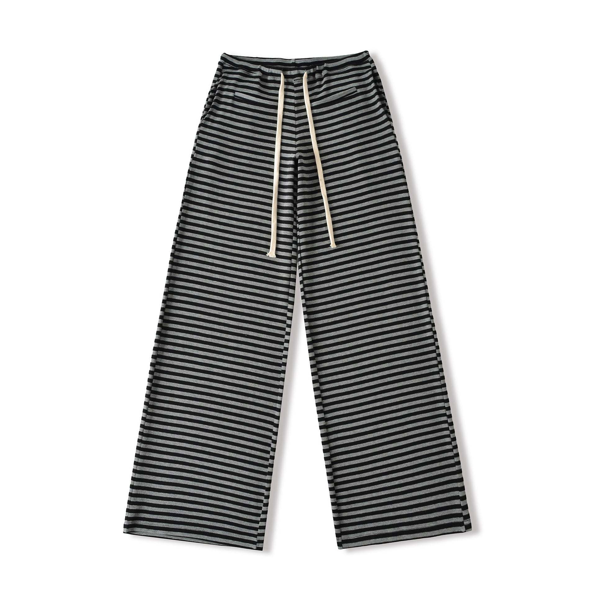 Drawstring elastic waist loose wide leg lazy pants casual pants