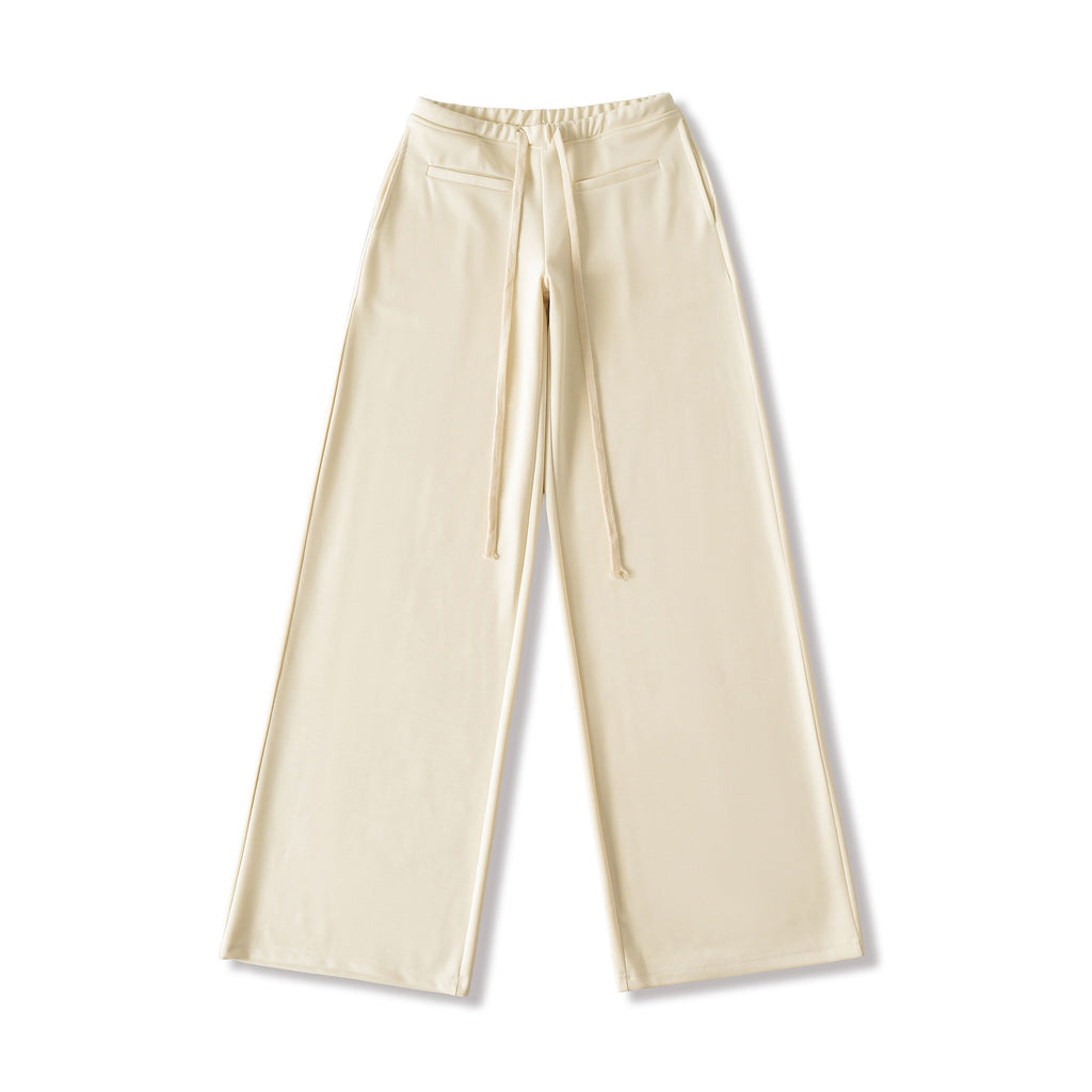 Drawstring elastic waist loose wide leg lazy pants casual pants