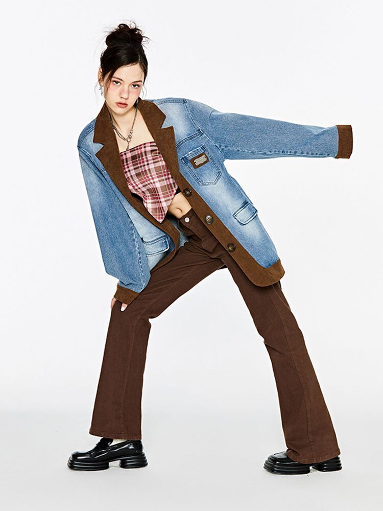 Denim Splice Suit Vintage