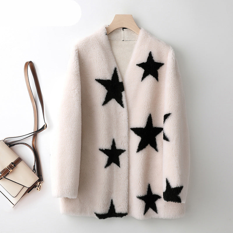 New Lamb Wool Coat Women's Fur All In One Sheep Shearling Young Grain Wool Fur Coat