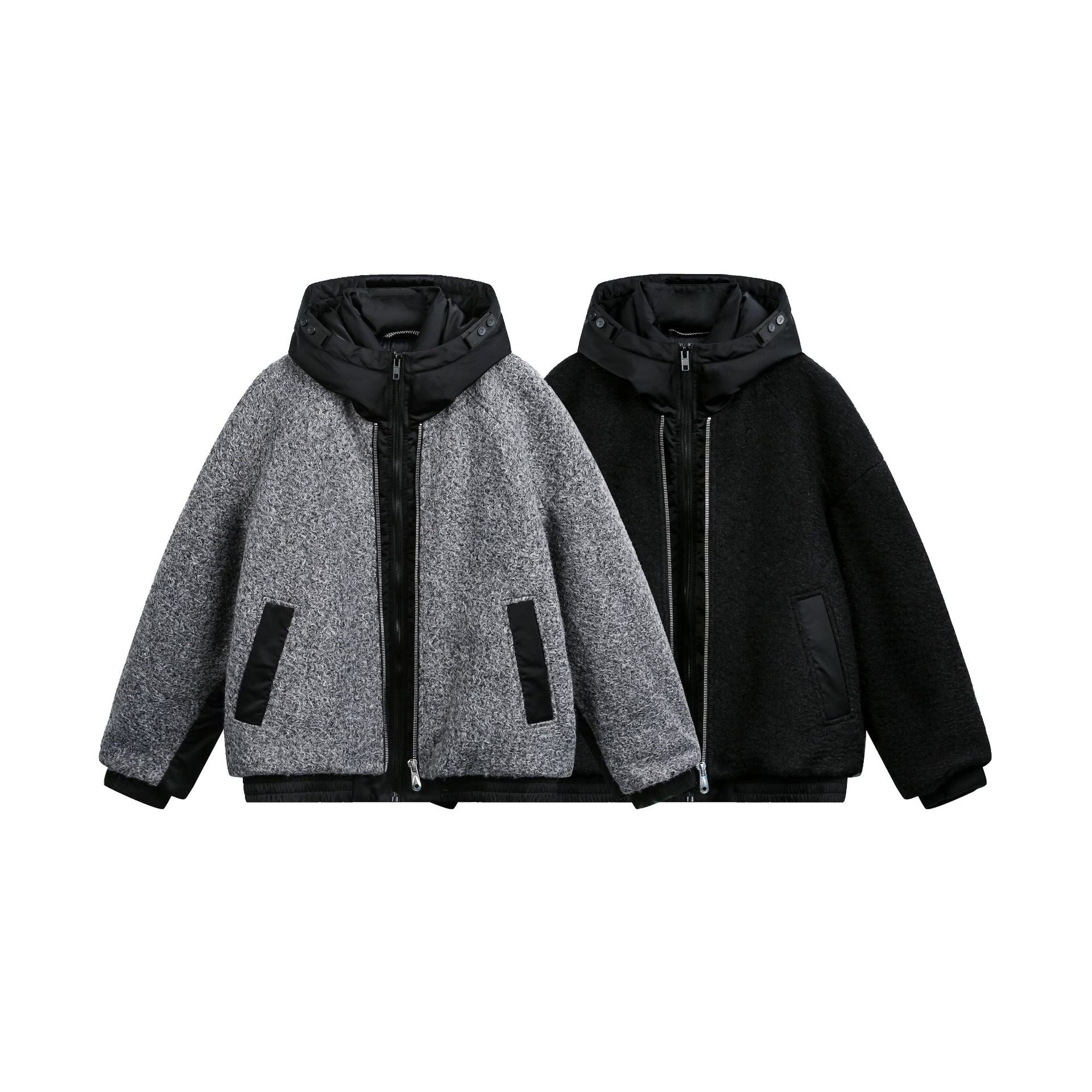 Two-Piece Wool Blend Hooded Down Coat