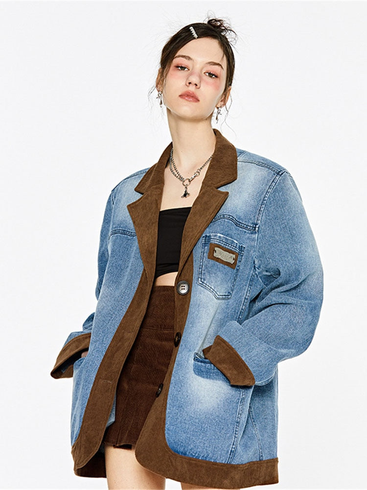 Denim Splice Suit Vintage