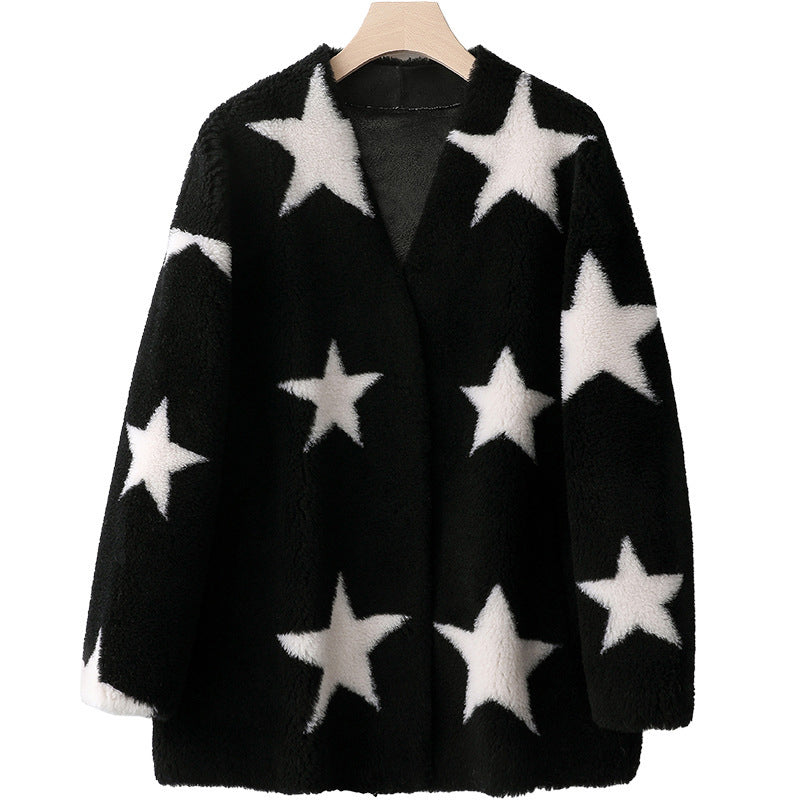 New Lamb Wool Coat Women's Fur All In One Sheep Shearling Young Grain Wool Fur Coat