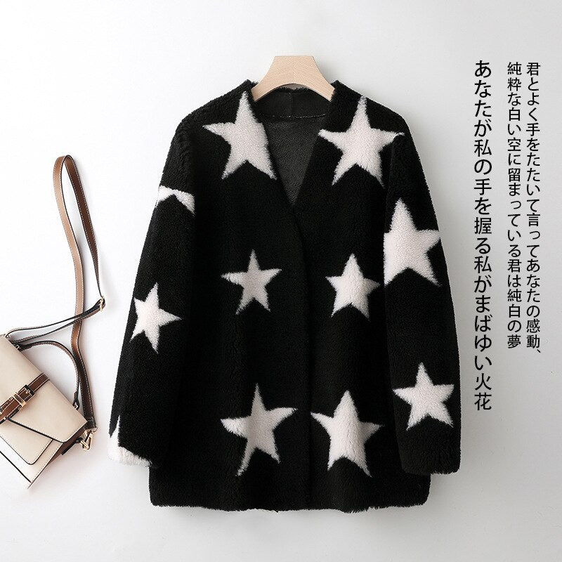 New Lamb Wool Coat Women's Fur All In One Sheep Shearling Young Grain Wool Fur Coat