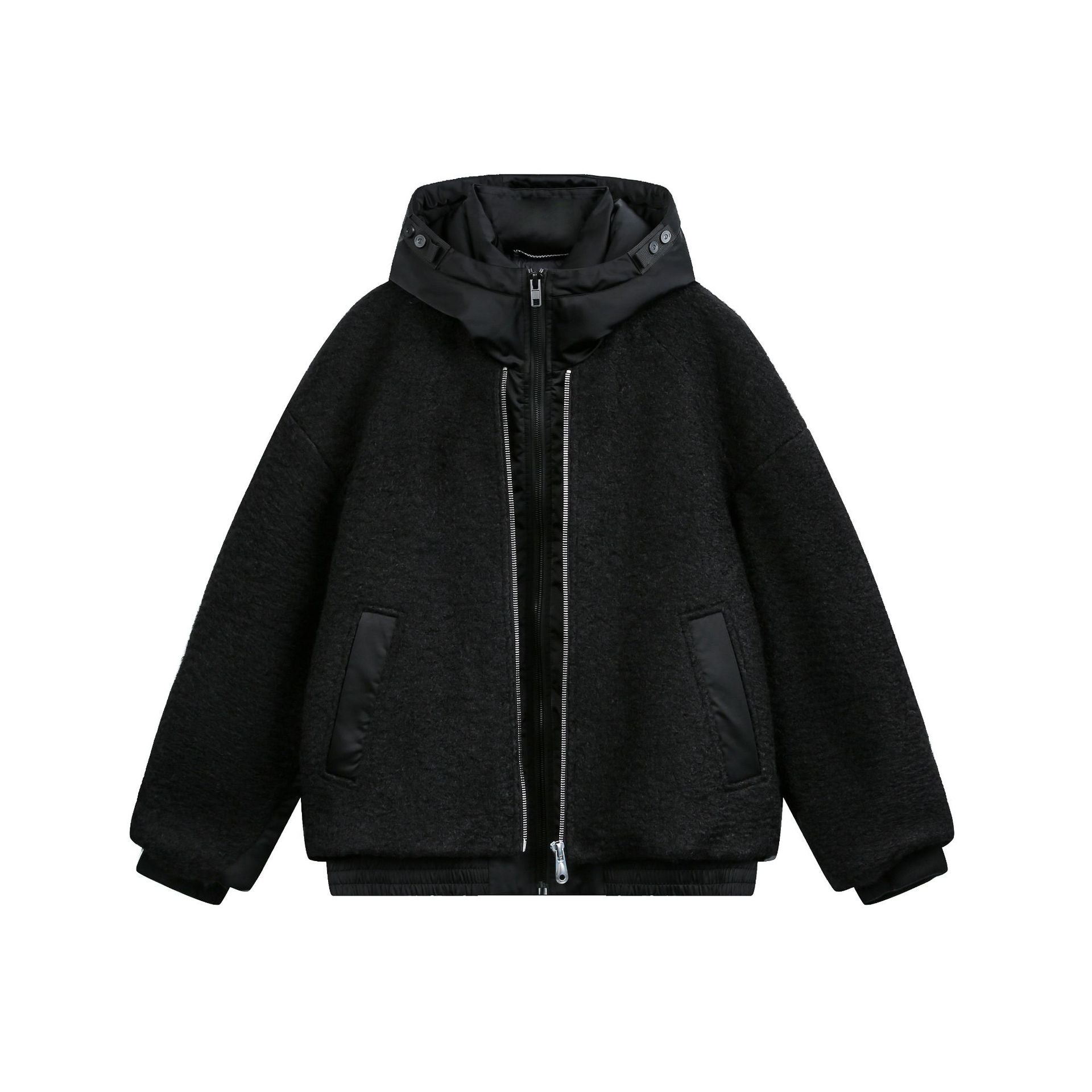 Two-Piece Wool Blend Hooded Down Coat