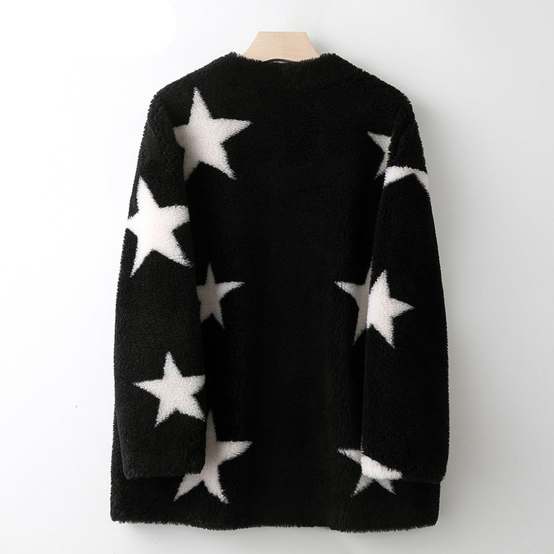 New Lamb Wool Coat Women's Fur All In One Sheep Shearling Young Grain Wool Fur Coat