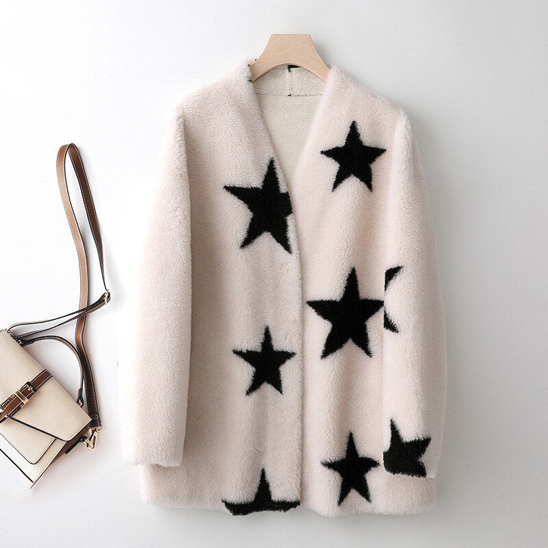 New Lamb Wool Coat Women's Fur All In One Sheep Shearling Young Grain Wool Fur Coat