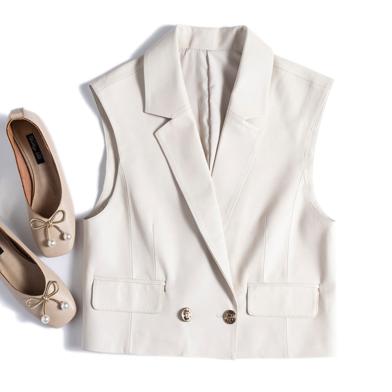 Genuine Leather Vest Jacket Soft Chic