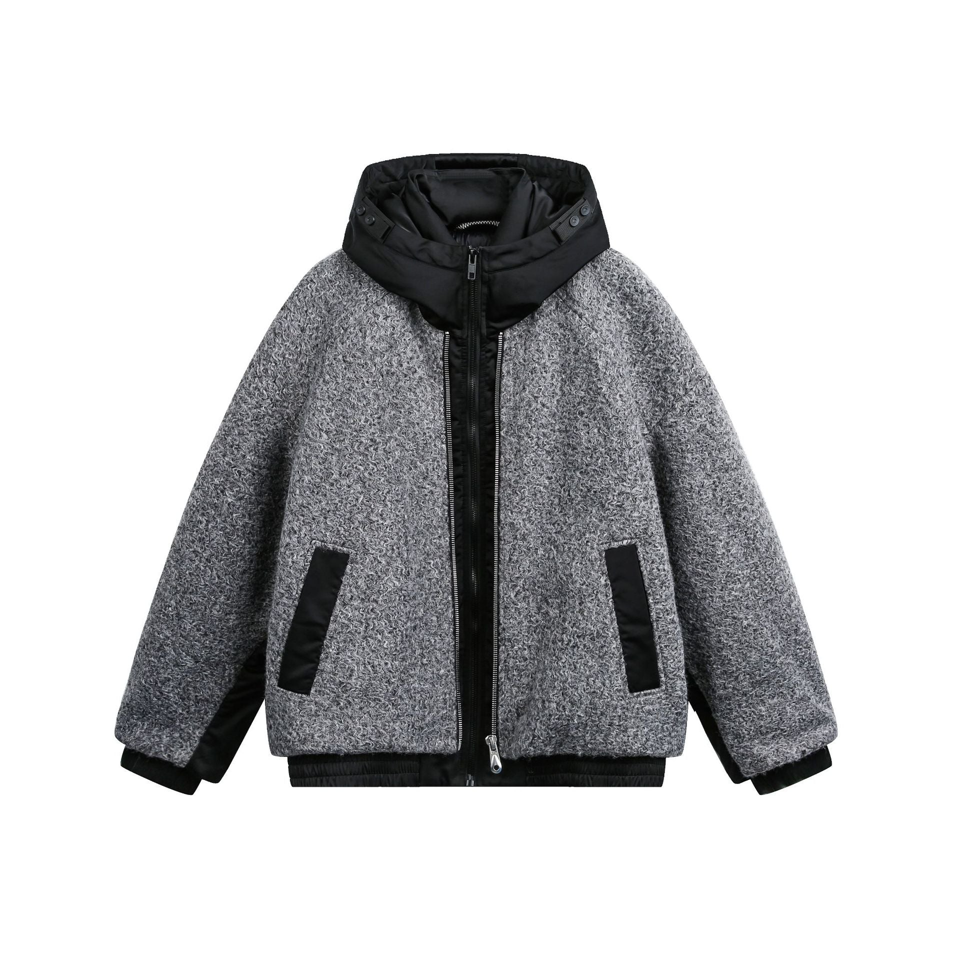 Two-Piece Wool Blend Hooded Down Coat