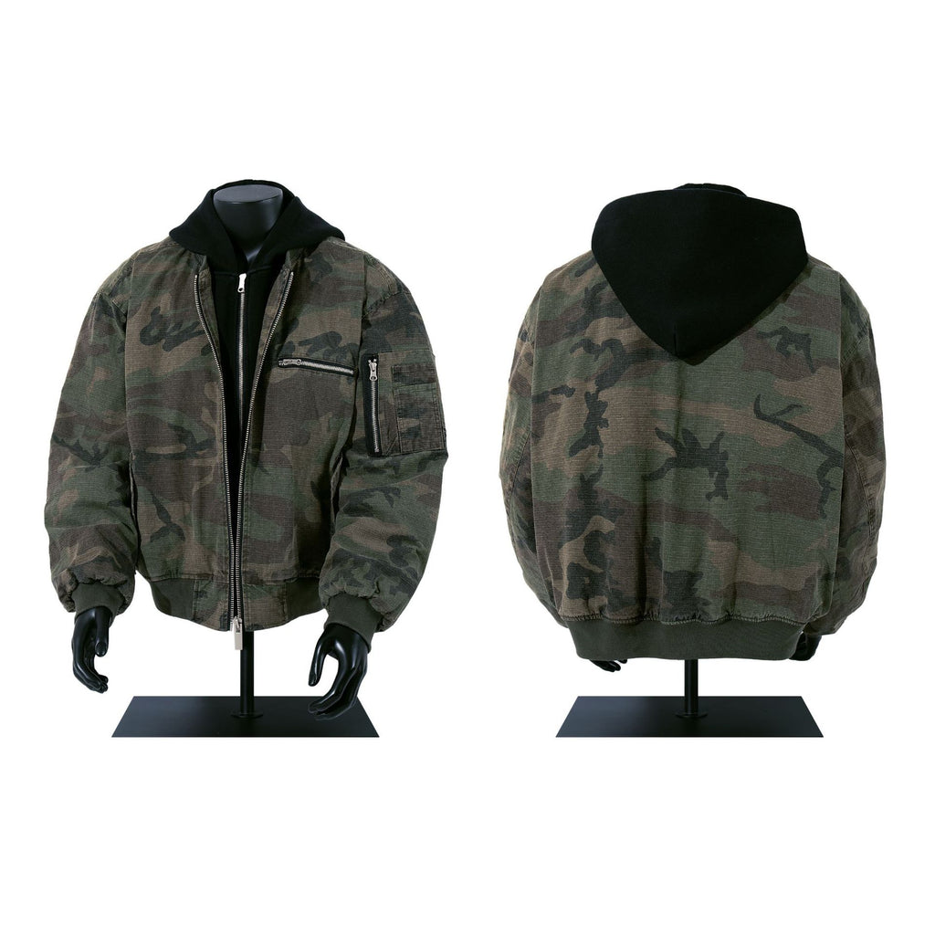 Street Camouflage Faux Two-Piece Hooded