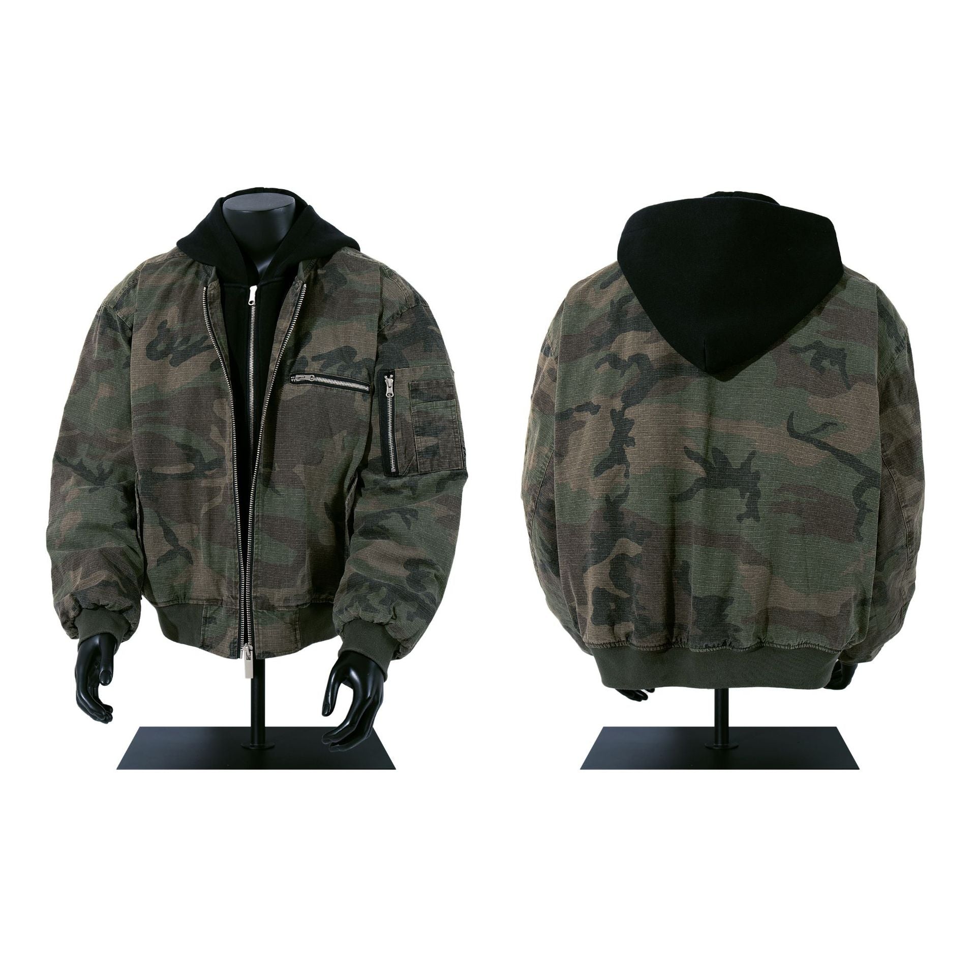 Street Camouflage Faux Two-Piece Hooded
