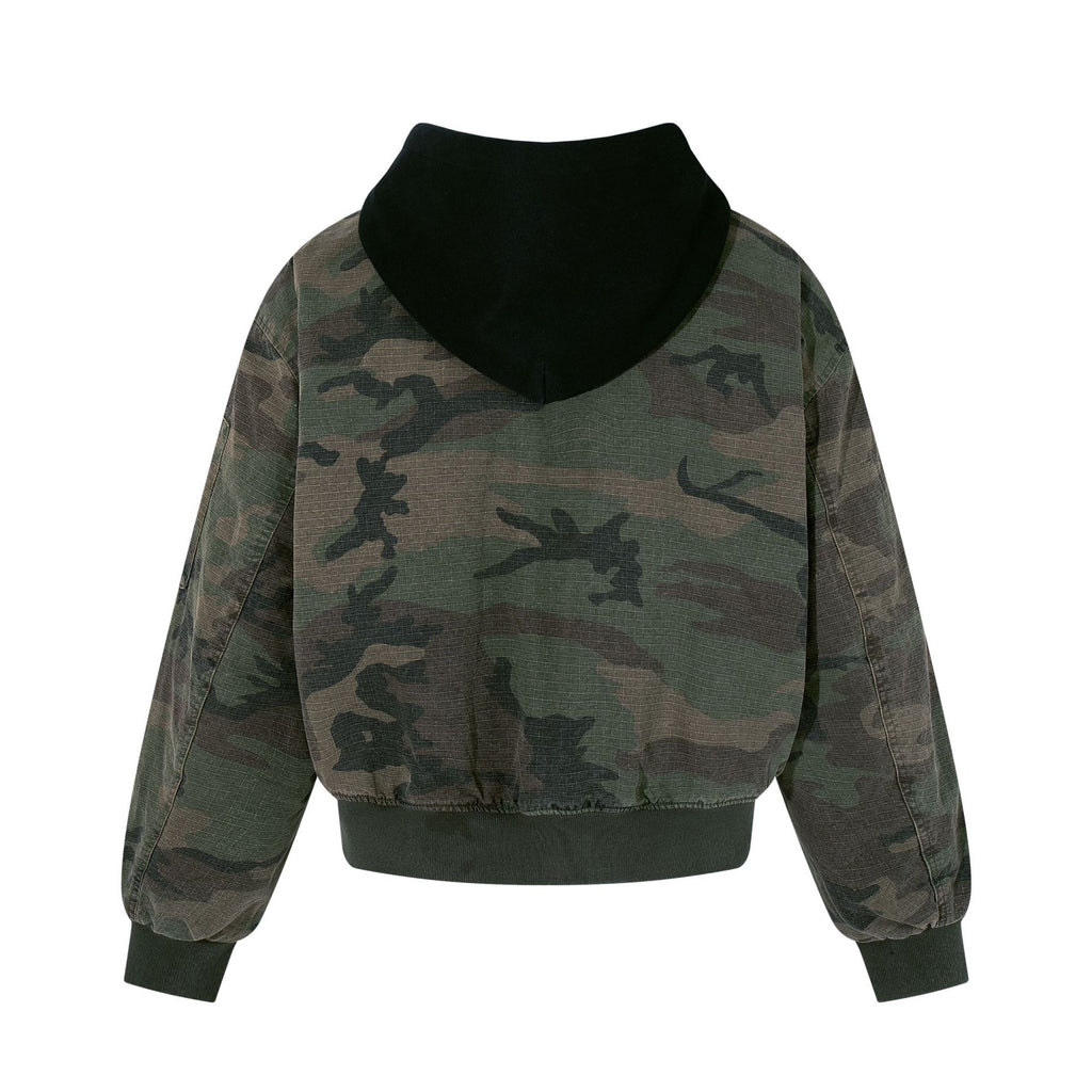 Street Camouflage Faux Two-Piece Hooded