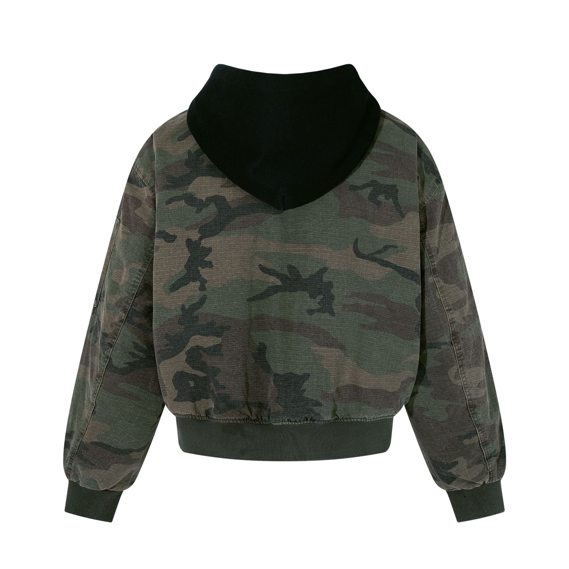 Street Camouflage Faux Two-Piece Hooded