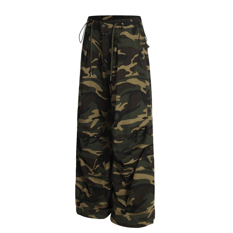 Street Hip Hop Camouflage Cargo Pants Men Women Street Loose Ins Wide Leg Casual Trousers