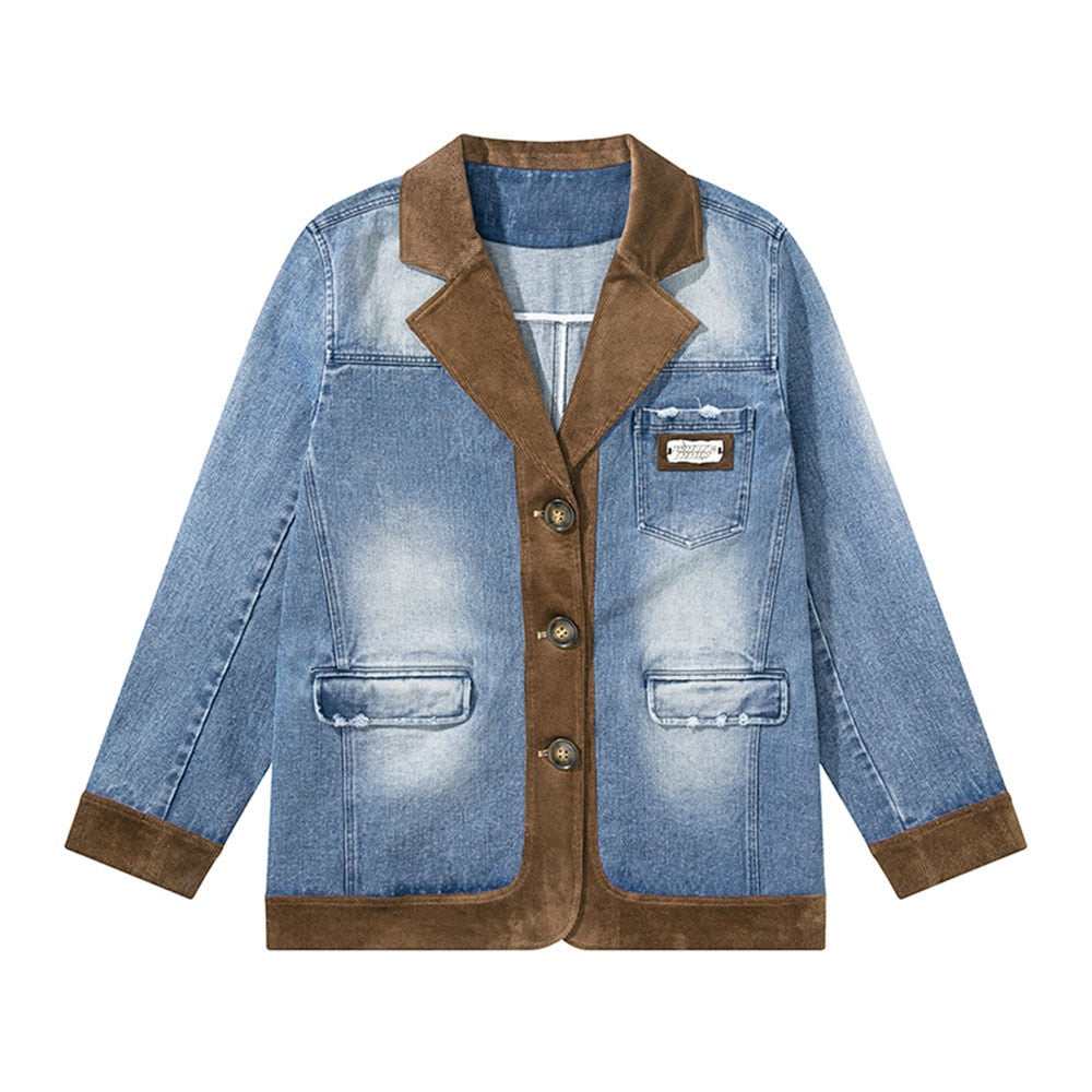 Denim Splice Suit Vintage