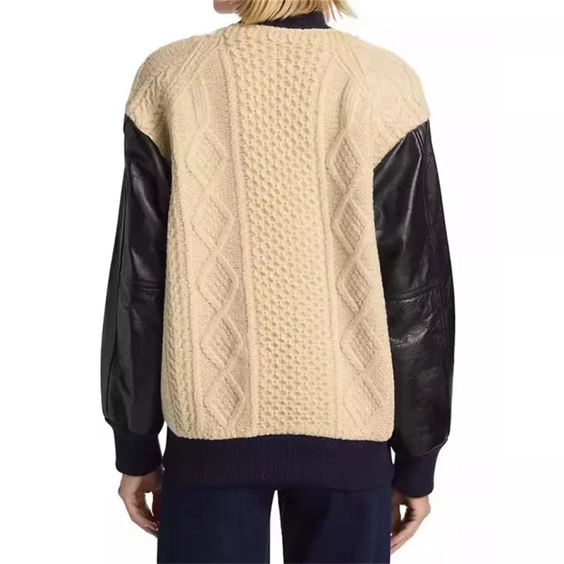 Contrast Knit Panel down coats