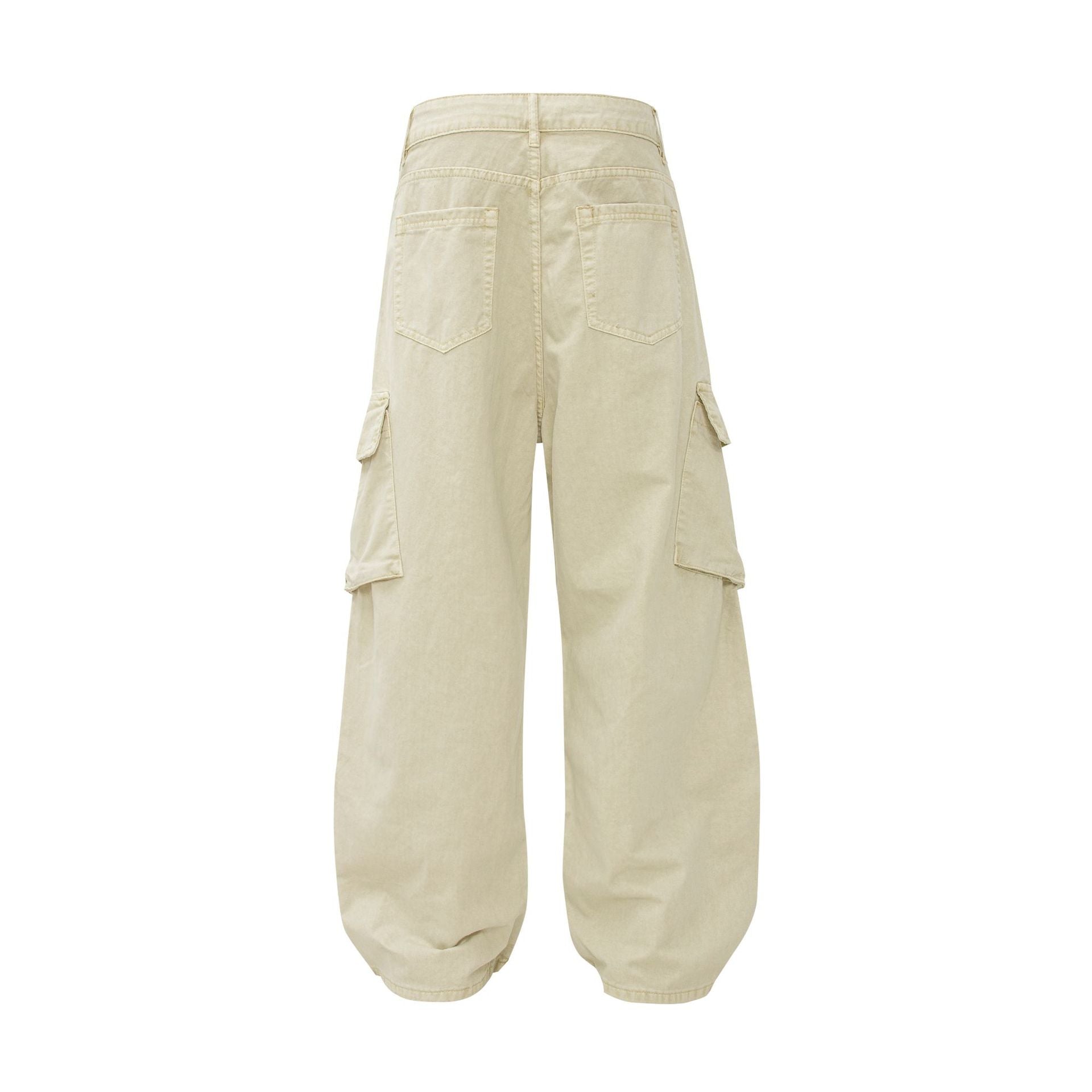 Retro Streetwear Heavyweight High-End Multi-Pocket Deconstructed Design Men's Loose Knife-Cut Cargo Pants