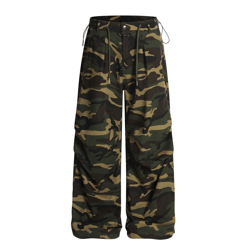 Street Hip Hop Camouflage Cargo Pants Men Women Street Loose Ins Wide Leg Casual Trousers